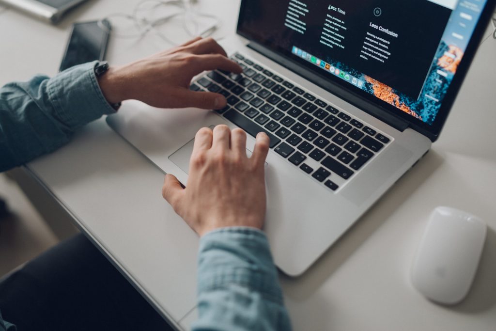 a person using a laptop