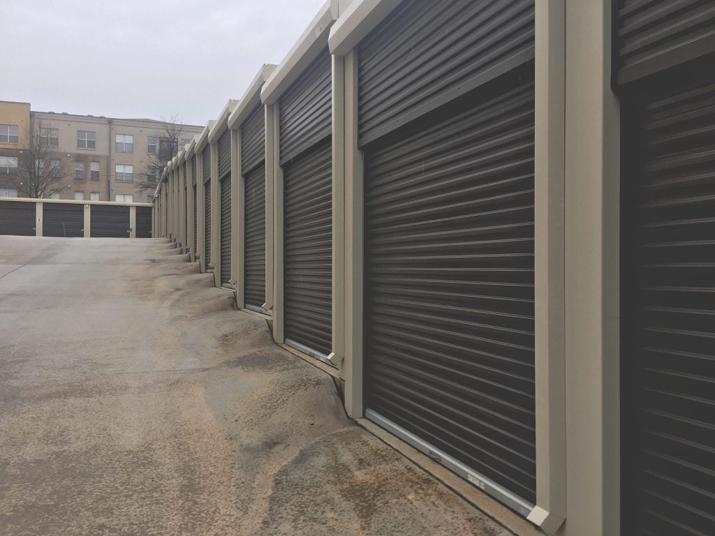 a building with a fence