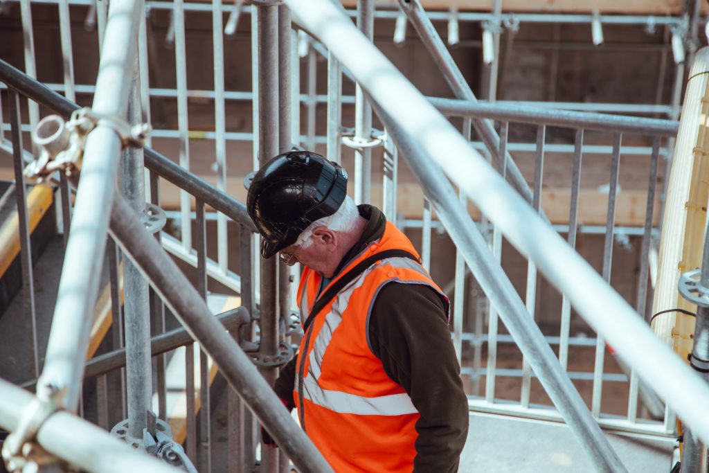 a person wearing a hardhat