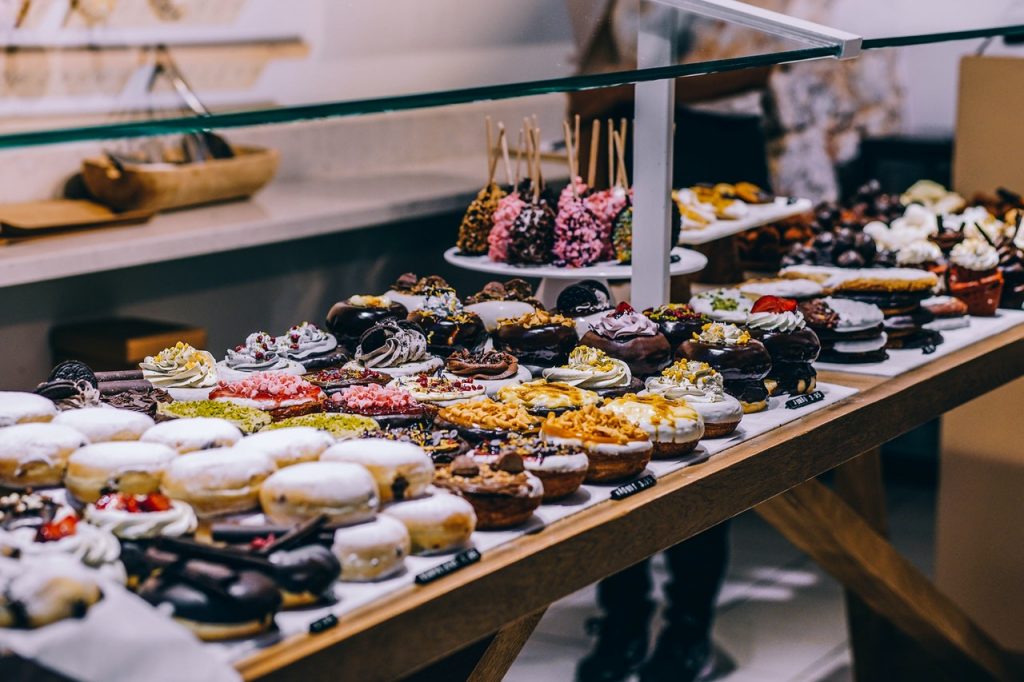 a display of pastries